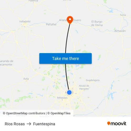 Ríos Rosas to Fuentespina map