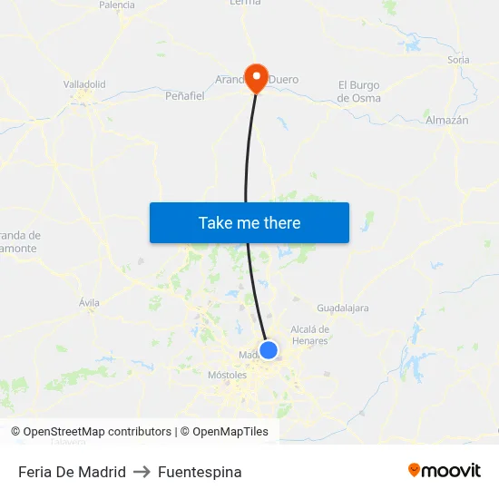Feria De Madrid to Fuentespina map