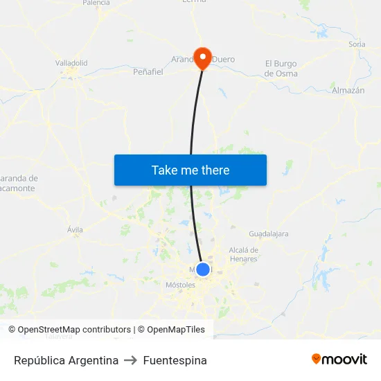 República Argentina to Fuentespina map