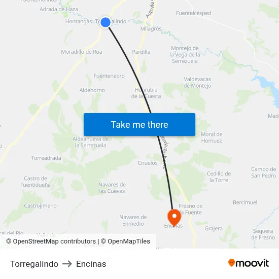 Torregalindo to Encinas map