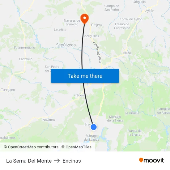 La Serna Del Monte to Encinas map
