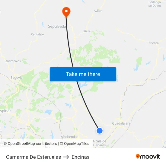 Camarma De Esteruelas to Encinas map