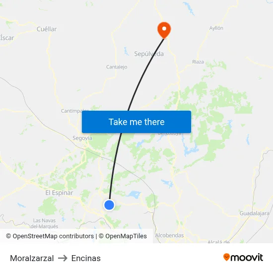 Moralzarzal to Encinas map