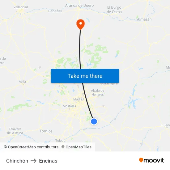 Chinchón to Encinas map