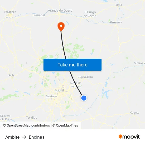 Ambite to Encinas map