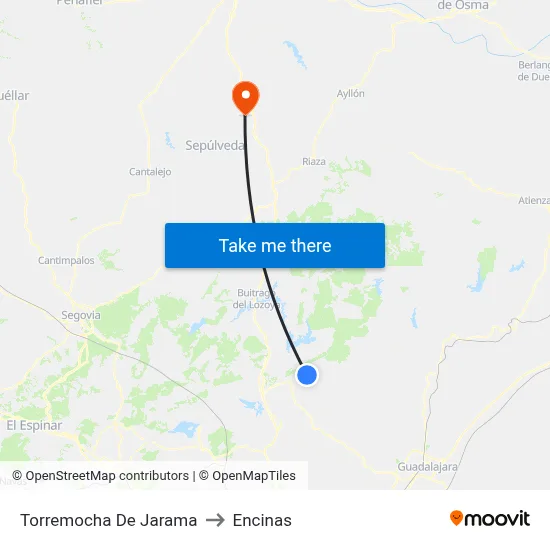 Torremocha De Jarama to Encinas map