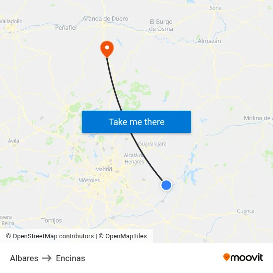 Albares to Encinas map