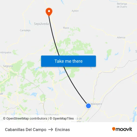 Cabanillas Del Campo to Encinas map