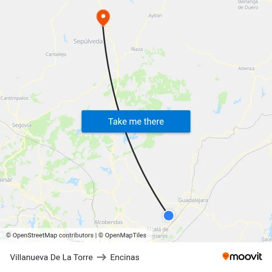 Villanueva De La Torre to Encinas map