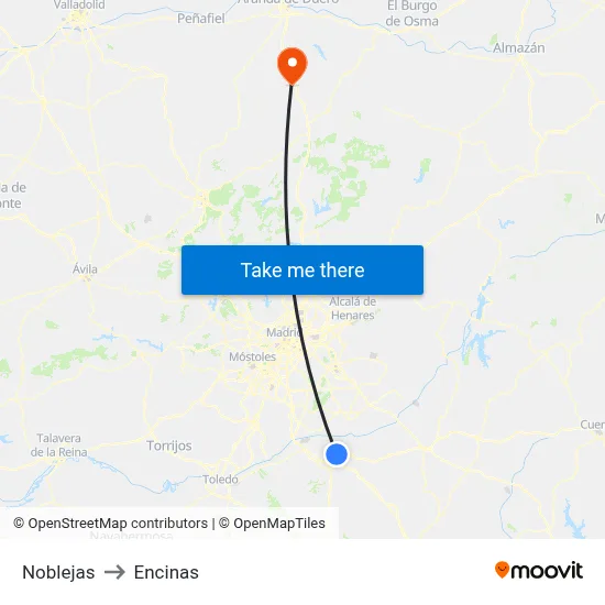 Noblejas to Encinas map