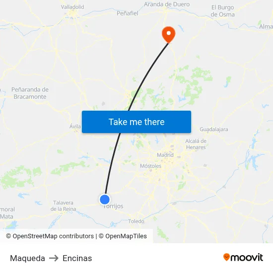 Maqueda to Encinas map