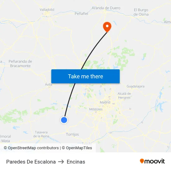 Paredes De Escalona to Encinas map
