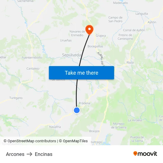Arcones to Encinas map