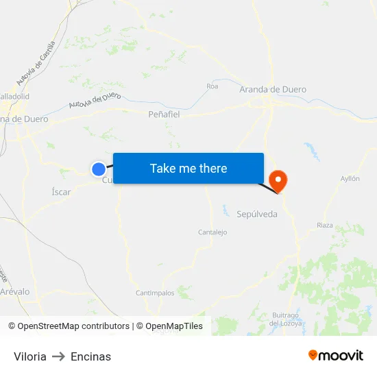 Viloria to Encinas map