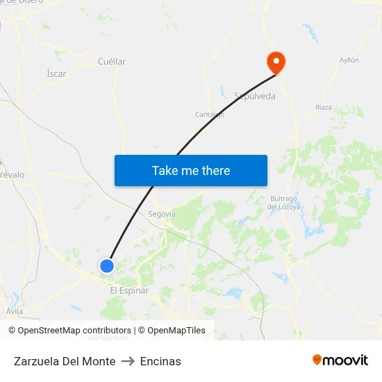 Zarzuela Del Monte to Encinas map