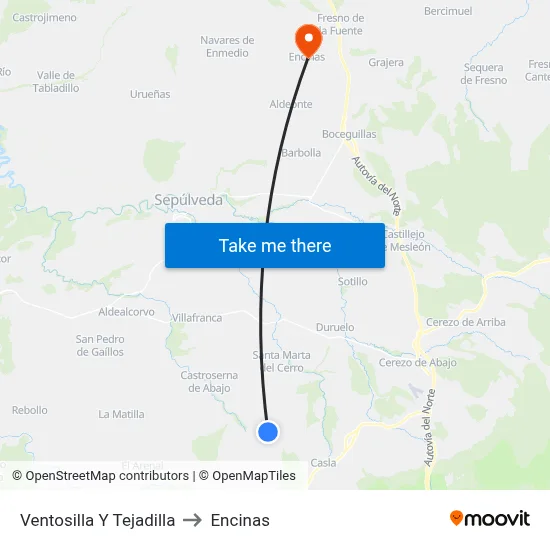Ventosilla Y Tejadilla to Encinas map