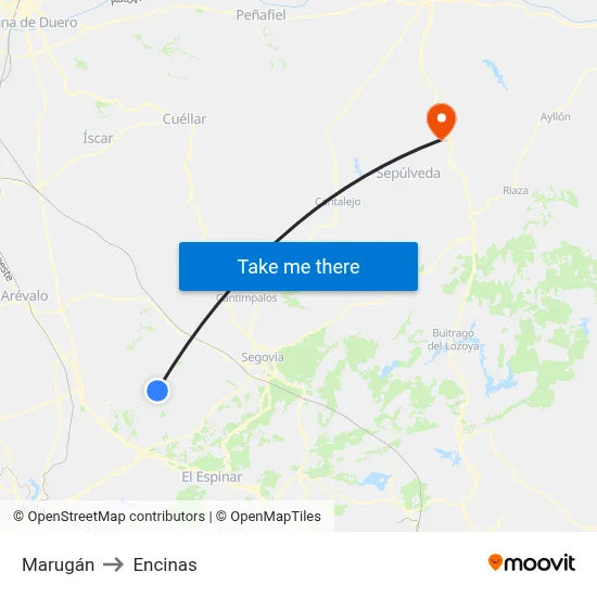 Marugán to Encinas map