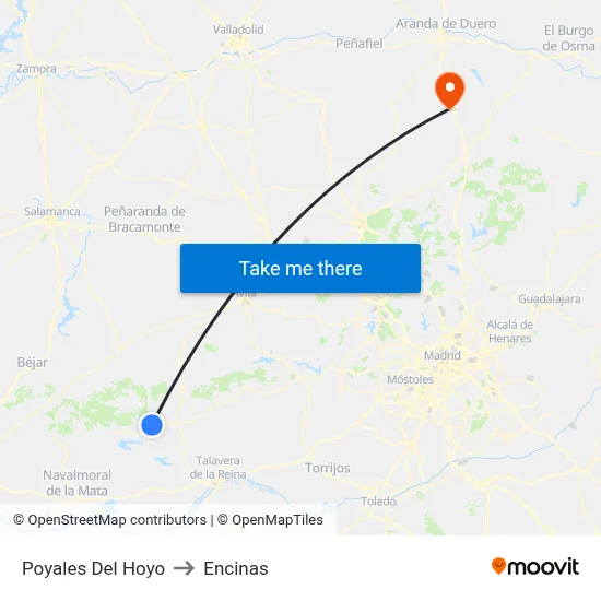 Poyales Del Hoyo to Encinas map