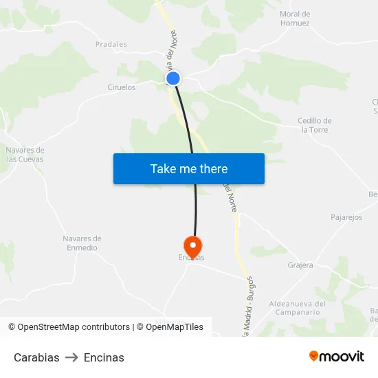 Carabias to Encinas map