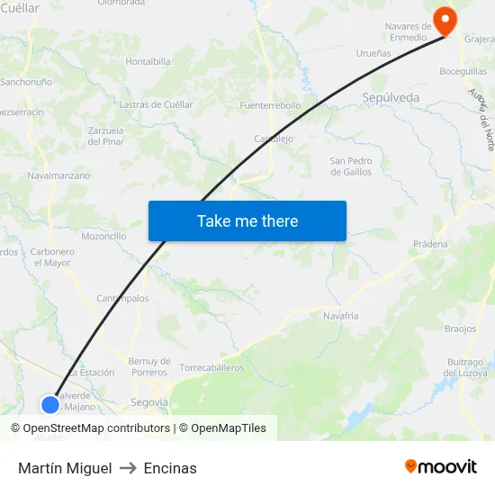 Martín Miguel to Encinas map