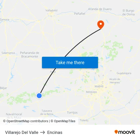 Villarejo Del Valle to Encinas map