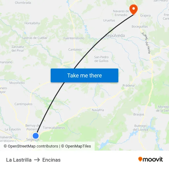 La Lastrilla to Encinas map