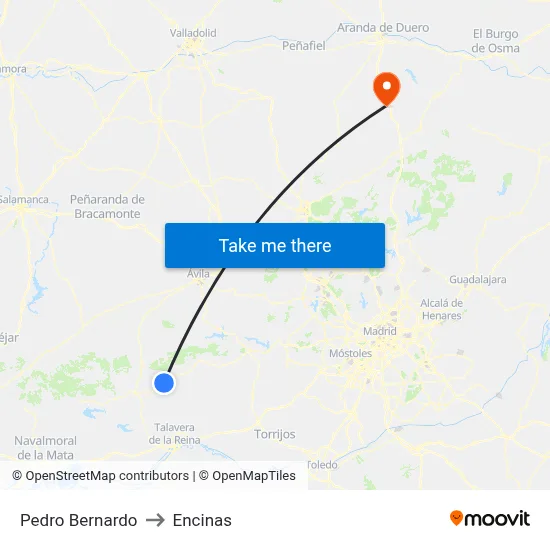 Pedro Bernardo to Encinas map