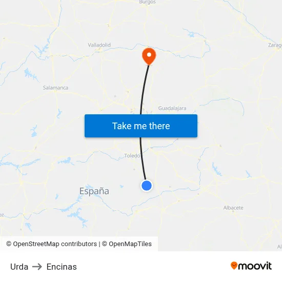 Urda to Encinas map