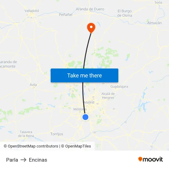 Parla to Encinas map