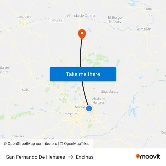 San Fernando De Henares to Encinas map
