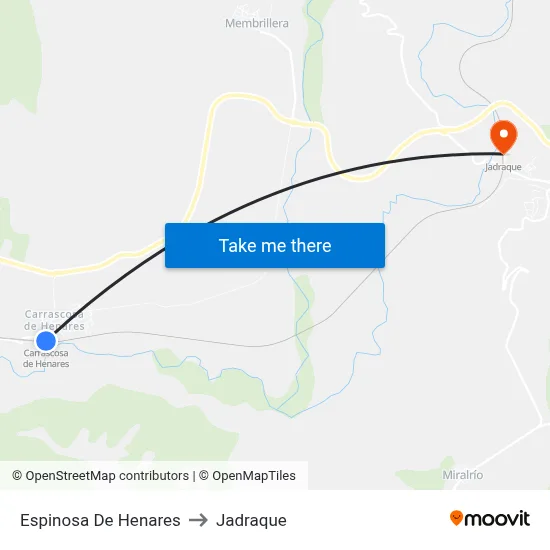 Espinosa De Henares to Jadraque map