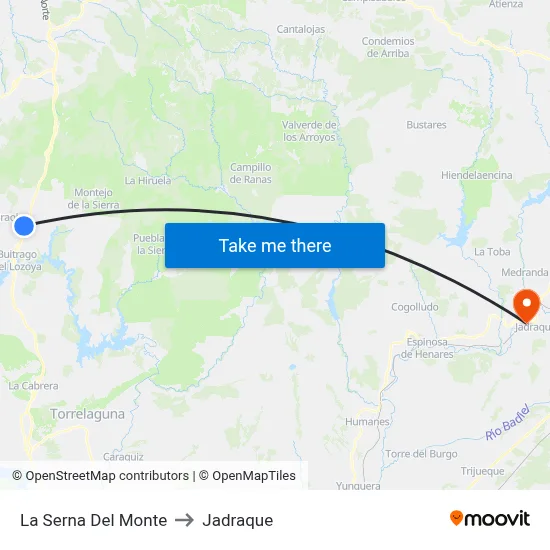 La Serna Del Monte to Jadraque map