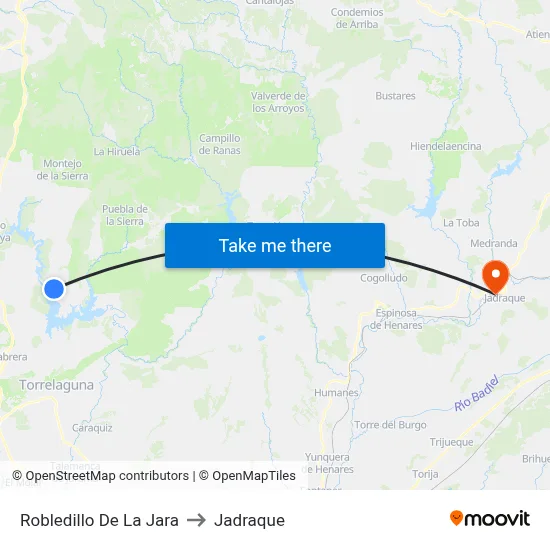 Robledillo De La Jara to Jadraque map