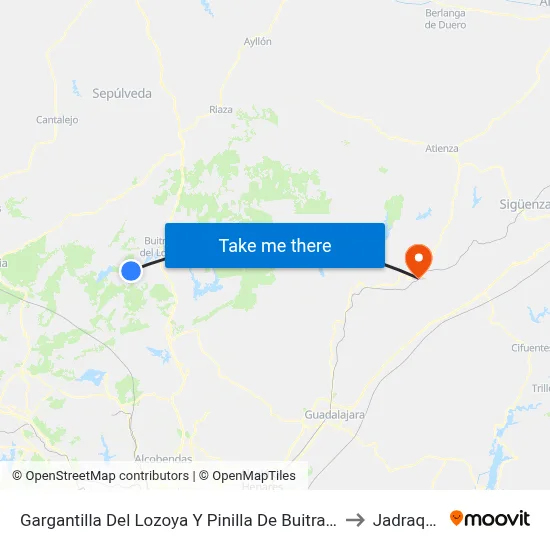 Gargantilla Del Lozoya Y Pinilla De Buitrago to Jadraque map