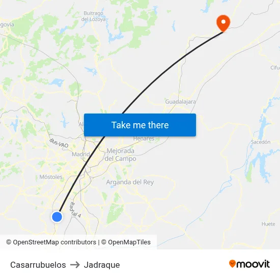 Casarrubuelos to Jadraque map