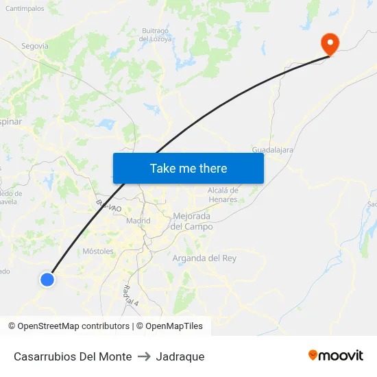 Casarrubios Del Monte to Jadraque map