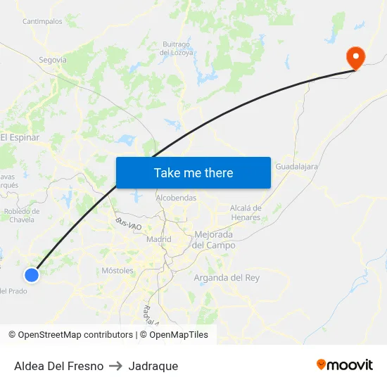 Aldea Del Fresno to Jadraque map