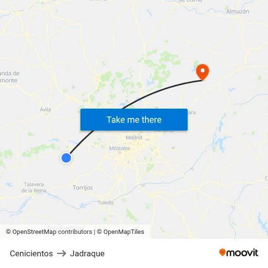 Cenicientos to Jadraque map