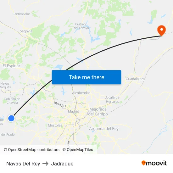 Navas Del Rey to Jadraque map