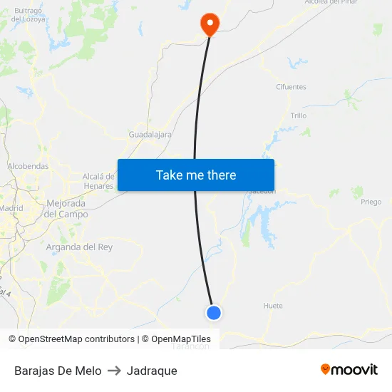 Barajas De Melo to Jadraque map