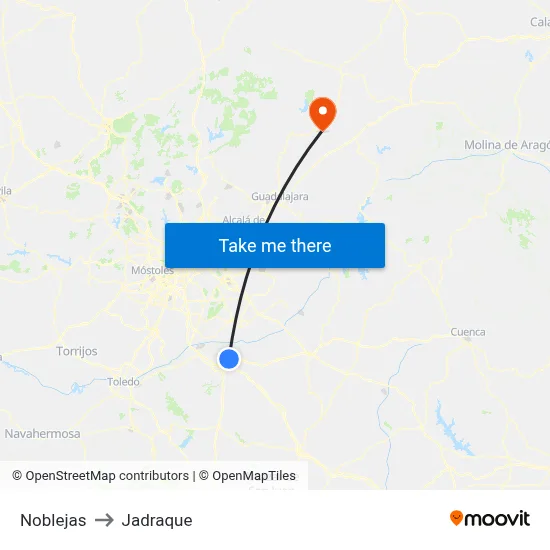 Noblejas to Jadraque map