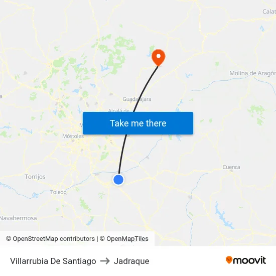 Villarrubia De Santiago to Jadraque map