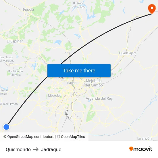 Quismondo to Jadraque map
