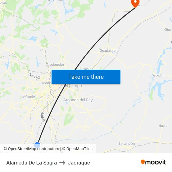 Alameda De La Sagra to Jadraque map