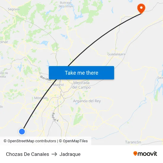 Chozas De Canales to Jadraque map