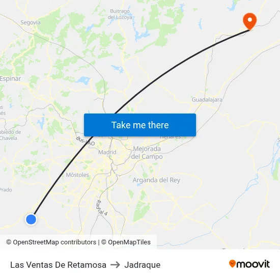 Las Ventas De Retamosa to Jadraque map