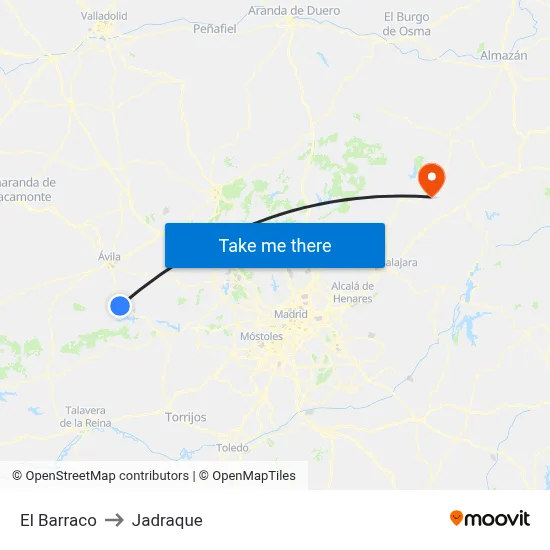 El Barraco to Jadraque map