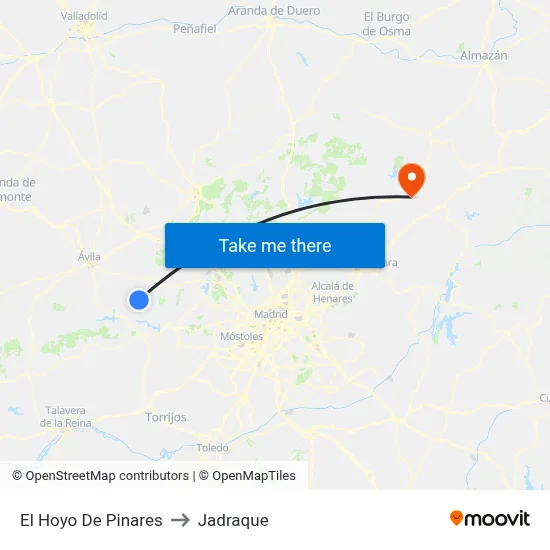 El Hoyo De Pinares to Jadraque map