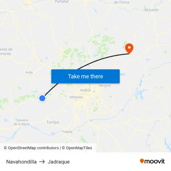 Navahondilla to Jadraque map