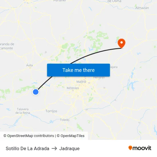 Sotillo De La Adrada to Jadraque map